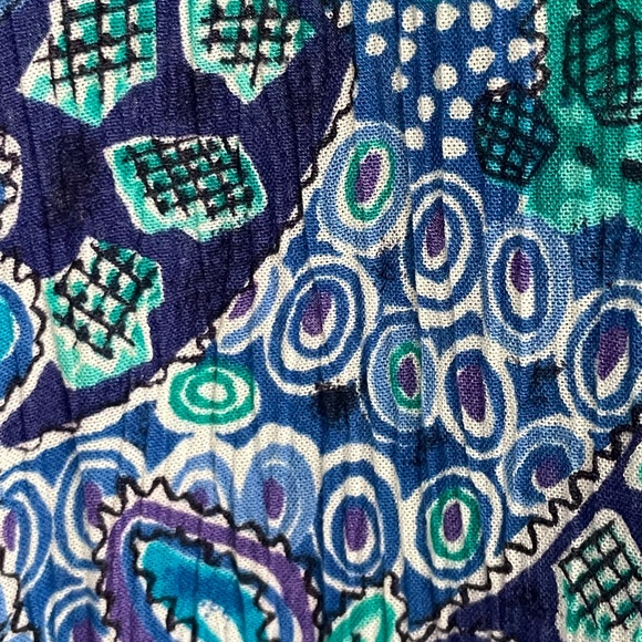 Turquoise, periwinkle, aqua cornflower, blue beach blouse by casual corner sz 12 - Picture 7 of 7